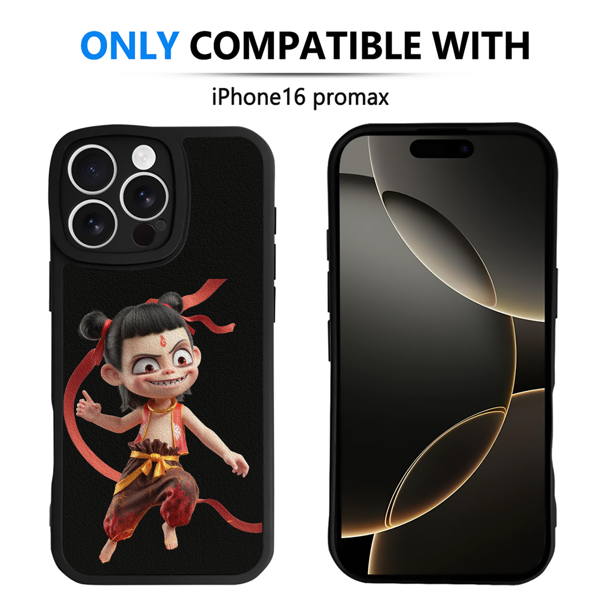 （画像用） Ne Zha 2 ナタ 魔童の大暴れ 【iPhone 16シリーズ対応】シリコンスマホケース（レザー調） 材質：シリコン
